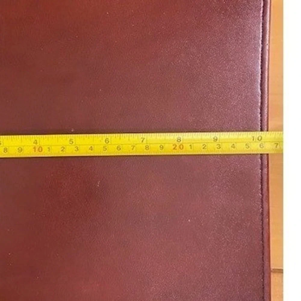 Vintage Hazel Burgundy Leather Zippered 3 Ring Binder Portfolio Brass Corners